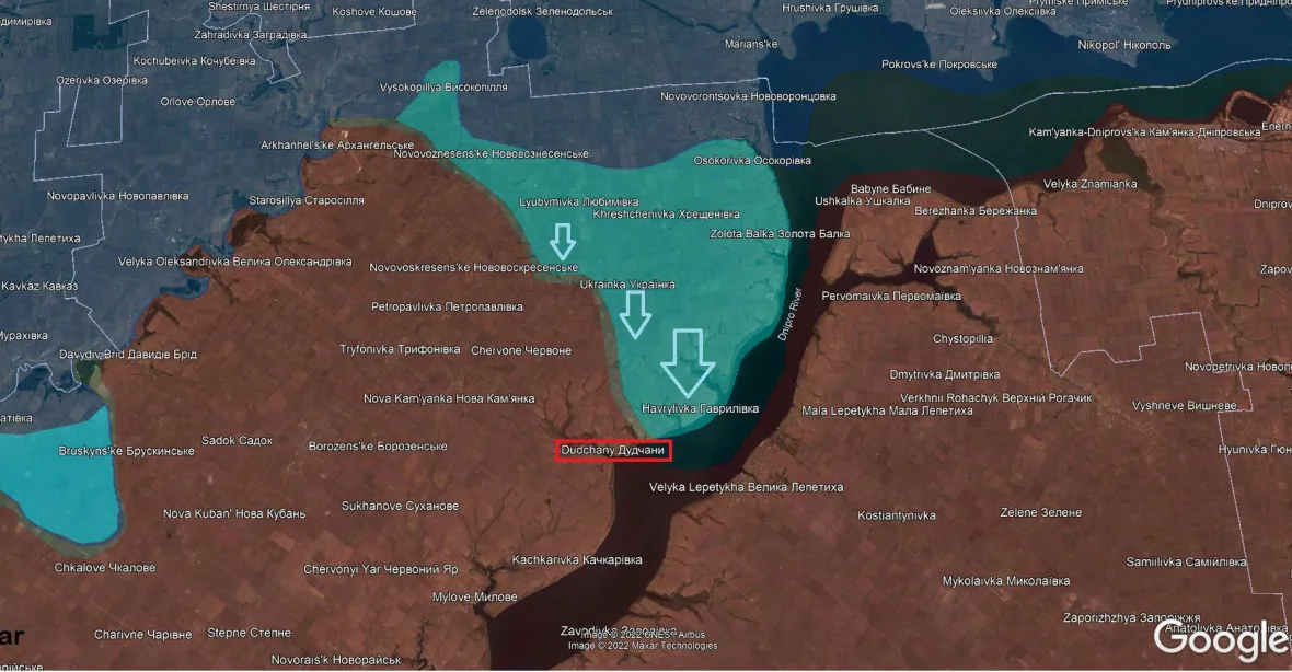 Průlom u Dněpru. Ukrajinské jednotky postoupily k Chersonu o desítky kilometrů