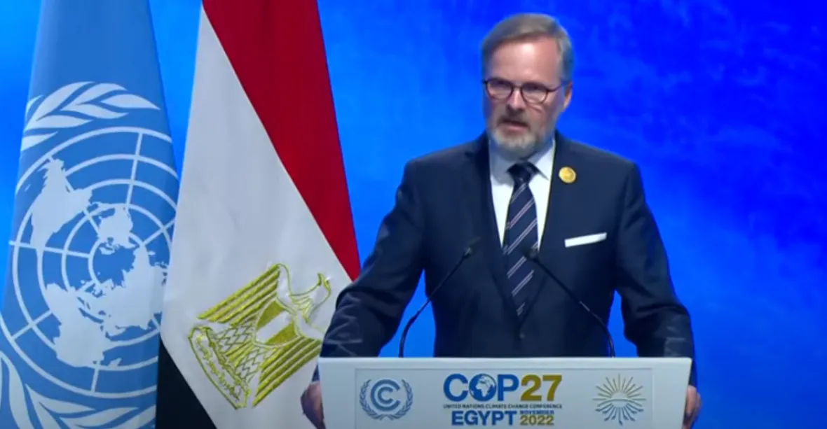 EU je navzdory válce odhodlaná bojovat proti klimatickým změnám, řekl Fiala na konferenci COP 27
