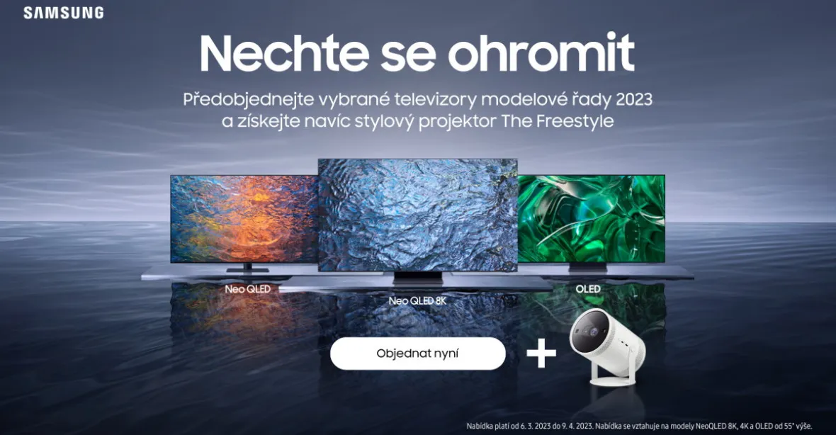 Samsung spouští předobjednávky nových Neo QLED a OLED televizorů. Získat můžete přenosný projektor jako bonus